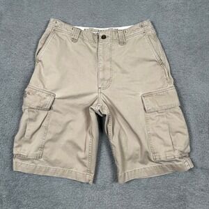 Polo Jeans Co Ralph Lauren Mens 31 Khaki Tan Cotton Cargo Shorts Utility Rugged